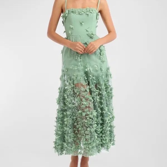 sachin and babi light blue dress Linen hand-embroidery floral dress FIONA  MadebyGaia